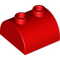 Lego Brick Curved 2 x 2, Two Top Studs / Red