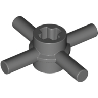 Lego Technic Axle Connector Hub with 4 Bars at 90°, Reinforced Axle Hole / Dark Bluish Gray