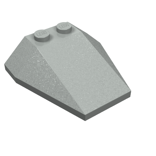 Lego Brick Wedged, Sloped 4 x 4 Triple, No Stud Notches / Light Gray