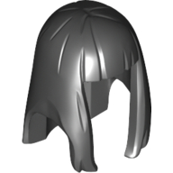 Lego Hair Long Straight with Bangs - Rubber / Black