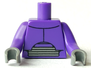 Lego Torso Chest Armor and Gray Abdominal Joint Pattern (Zurg) / Dark Purple Arms Long / Dark Bluish Gray Hands
