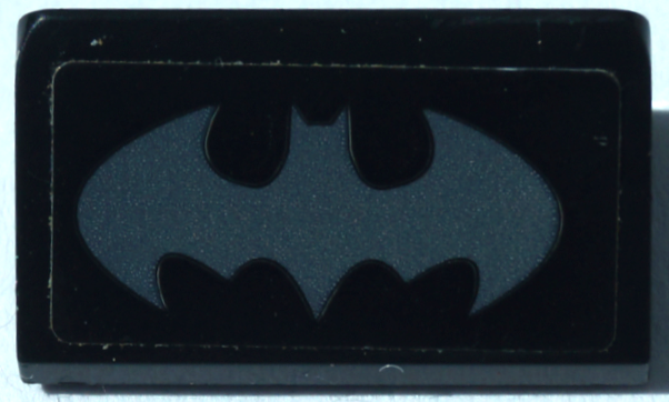 Lego Slope 30 1 x 2 x 2/3 with Dark Bluish Gray Bat Batman Logo Pattern (Sticker) - Set 70923