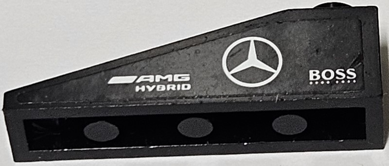 Lego Slope 18 4 x 1 with White Boss, Mercedes-Benz and AMG Hybrid Logos Pattern on Both Sides (Stickers) - Set 75883