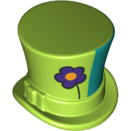 Lego Tall Top Hat with Flower Print / Lime