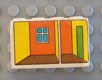 Lego Stickered Assembly 4 x 2 x 2 with Doll House Interior Pattern (Sticker) - Set 5233