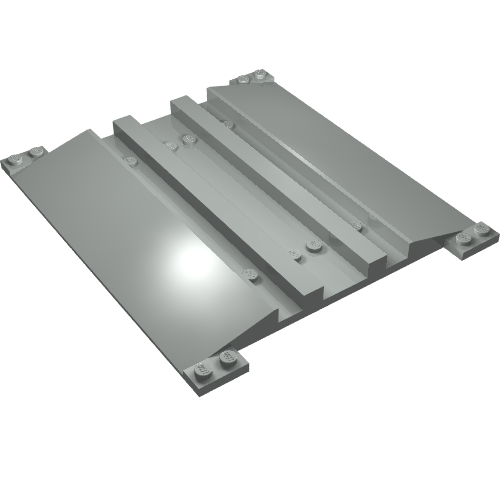 Lego Vehicle Track, Train, Level Crossing Base / Light Gray