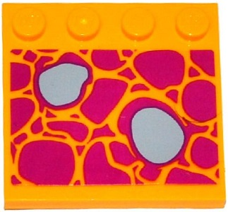 Lego Tile, Modified 4 x 4 with Studs on Edge with Magenta and Dark Bluish Gray Stone Path Pattern (Sticker) - Set 41078