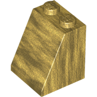 Lego Brick Sloped 65° 2 x 2 x 2 with Bottom Tube / Pearl Gold