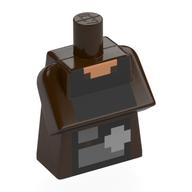 Lego Torso Special, Long with Folded Arms with Pixelated Nougat Chest, Dark Bluish Grey/Light Bluish Grey Shapes Print