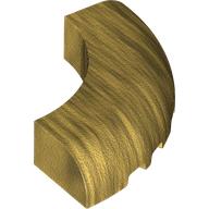 Lego Brick Round Corner 5 x 5 x 1 Curved, Bottom Cut Outs, No Studs, 9 Bottom Tubes / Pearl Gold