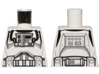 Lego Torso SW Armor Clone Pilot Detailed Pattern / White