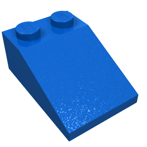 Lego Brick Sloped 33° 3 x 2 with Grooves in Bottom Tubes / Blue