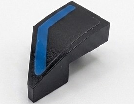 Lego Wedge 2 x 1 x 2/3 Right with Blue Stripe Pattern (Sticker) - Set 76905