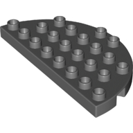 Lego Duplo Plate Round 4 x 8 Semi-Circle / Dark Bluish Gray