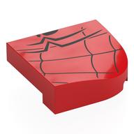 Lego Brick Round, Curved 4 x 4, No Studs with Spider Web, and Half of Spider-Man Logo Print