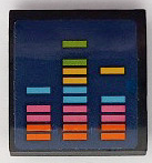 Lego Slope, Curved 2 x 2 x 2/3 with Orange, Dark Pink, Dark Turquoise, Yellow and Lime Sound Equalizer Bars on Dark Blue Background Pattern (Sticker) - Set 41428