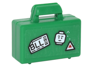 Lego Minifigure, Utensil Briefcase with White Tag with 'BLL',  Minifigure Head and Triangle Pattern (Sticker) - Set 76051