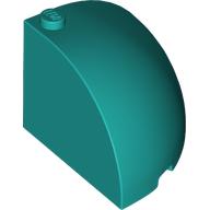 Lego Brick Round Corner 4 x 4 x 3 Quarter Dome Top / Dark Turquoise