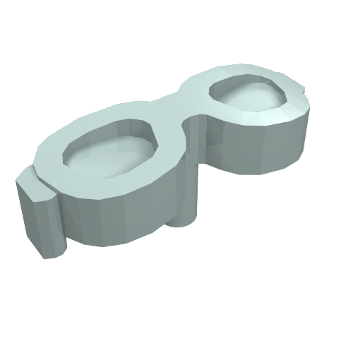 Lego Headwear Accessory Glasses, Oval Shaped with Pin / Light Aqua