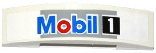 Lego Slope, Curved 4 x 1 x 2/3 Double with 'Mobil 1' Pattern (Sticker) - Set 75912