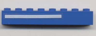Lego Brick 1 x 8 with White Line Pattern Model Left Side (Sticker) - Set 6541