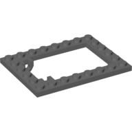 Lego Plate Special 6 x 8 Trap Door Frame Horizontal / Dark Bluish Gray