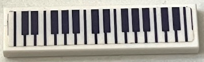 Lego Tile 1 x 4 with Dark Purple Piano Keys Pattern (Sticker) - Set 41684