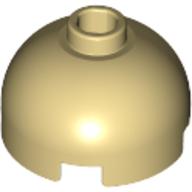Lego Brick Round 2 x 2 Dome Top, Blocked Open Stud, Bottom Axle Holder / Tan