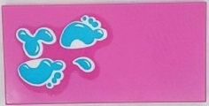 Lego Tile 2 x 4 with Medium Azure Water Splashes and Wet Footprints Pattern (Sticker) - Set 41430