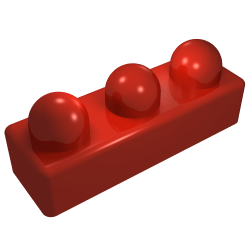 Lego Primo Brick 1 x 3 / Red