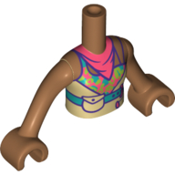 Lego Minidoll Torso Girl with Medium Blue Belt, Colored Top, Coral Scarf, Medium Nougat Arms and Hands
