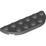 Lego Plate Round Corners 2 x 6 Double / Dark Bluish Gray