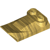 Lego Brick Wedged, Curved 2 x 3 x 2/3 Two Studs, Wing End / Pearl Gold