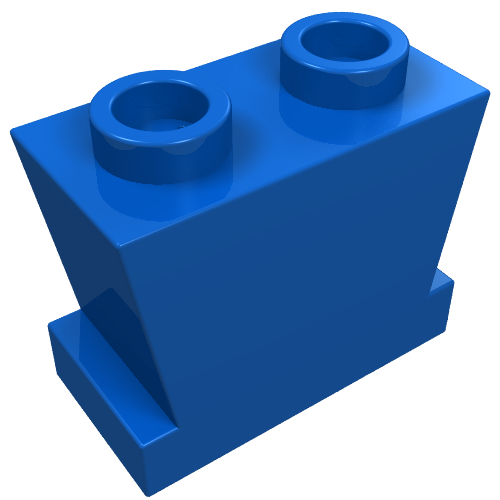 Lego Brick 1 x 2 Tapered (Legs Old) / Blue