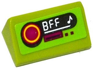 Lego Slope 30 1 x 2 x 2/3 with Radio with 'BFF' and Music Note Pattern (Sticker) - Set 41091