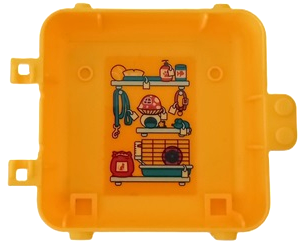 Lego Container, Box 3 x 8 x 6 2/3 Half Back with Pet Store Shelves with Hamster Cage, Collar, Lead and Cat Treats Pattern (Sticker) - Set 41405