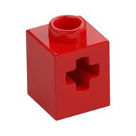 Lego Technic Brick 1 x 1 with Axle Hole / Red