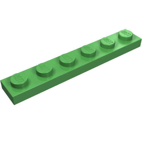 Lego Plate 1 x 6 / Bright Green