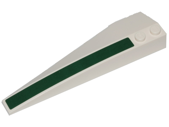 Lego Wedge 10 x 3 Right with Dark Green Stripe Pattern (Sticker) - Set 75248