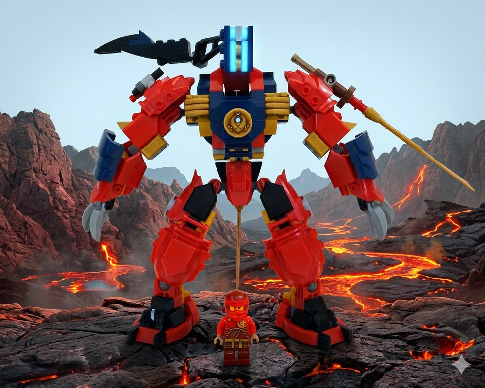 Lego Kai's Elemental Firewolf mech