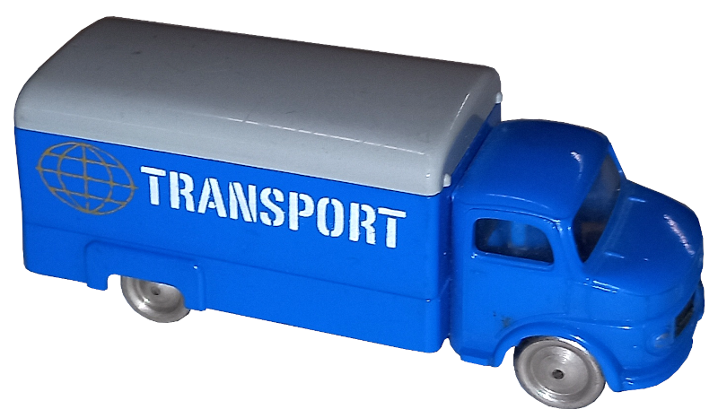 Lego HO Scale, Mercedes Box Truck with Gray Top / Blue