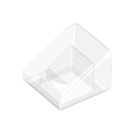 Lego Brick Sloped 30° 1 x 1 x 2/3 (Cheese Slope) / Trans-Clear