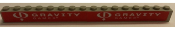 Lego Brick 1 x 16 with White Gravity Games Logo Pattern (Stickers) - Set 3537
