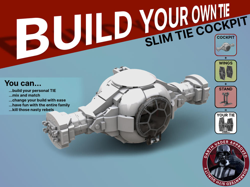 Lego Slim TIE Cockpit - Build Your Own TIE