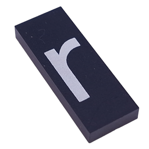 Lego Modulex Tile 3 x 8 with White 'r' Print