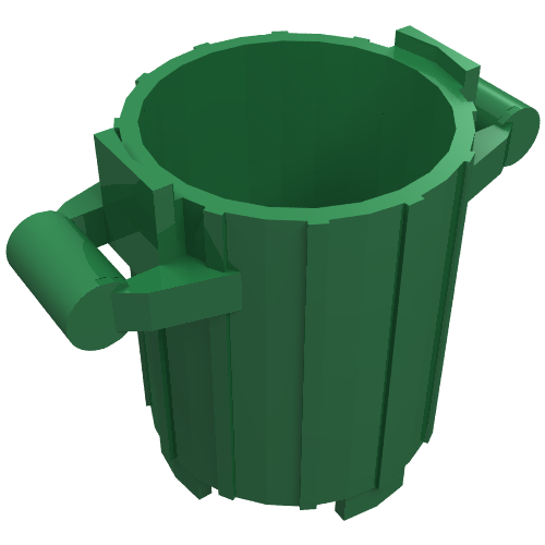 Lego Trash Can with 2 Cover Holders / Green