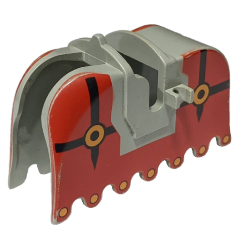 Lego Animal / Creature Accessory, Horse Barding with Fright Knights Print / Light Gray