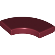 Lego Tile 2 x 2 Curved, Macaroni / Dark Red