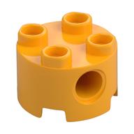 Lego Brick Round 2 x 2, Pin Holes / Bright Light Orange