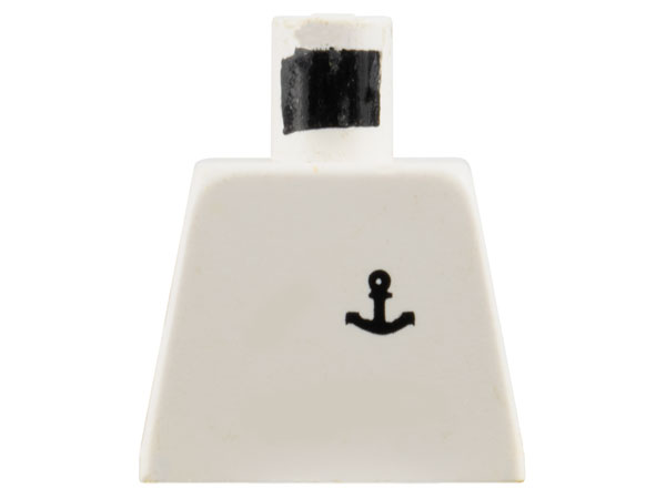 Lego Torso Black Anchor Logo Pattern / White